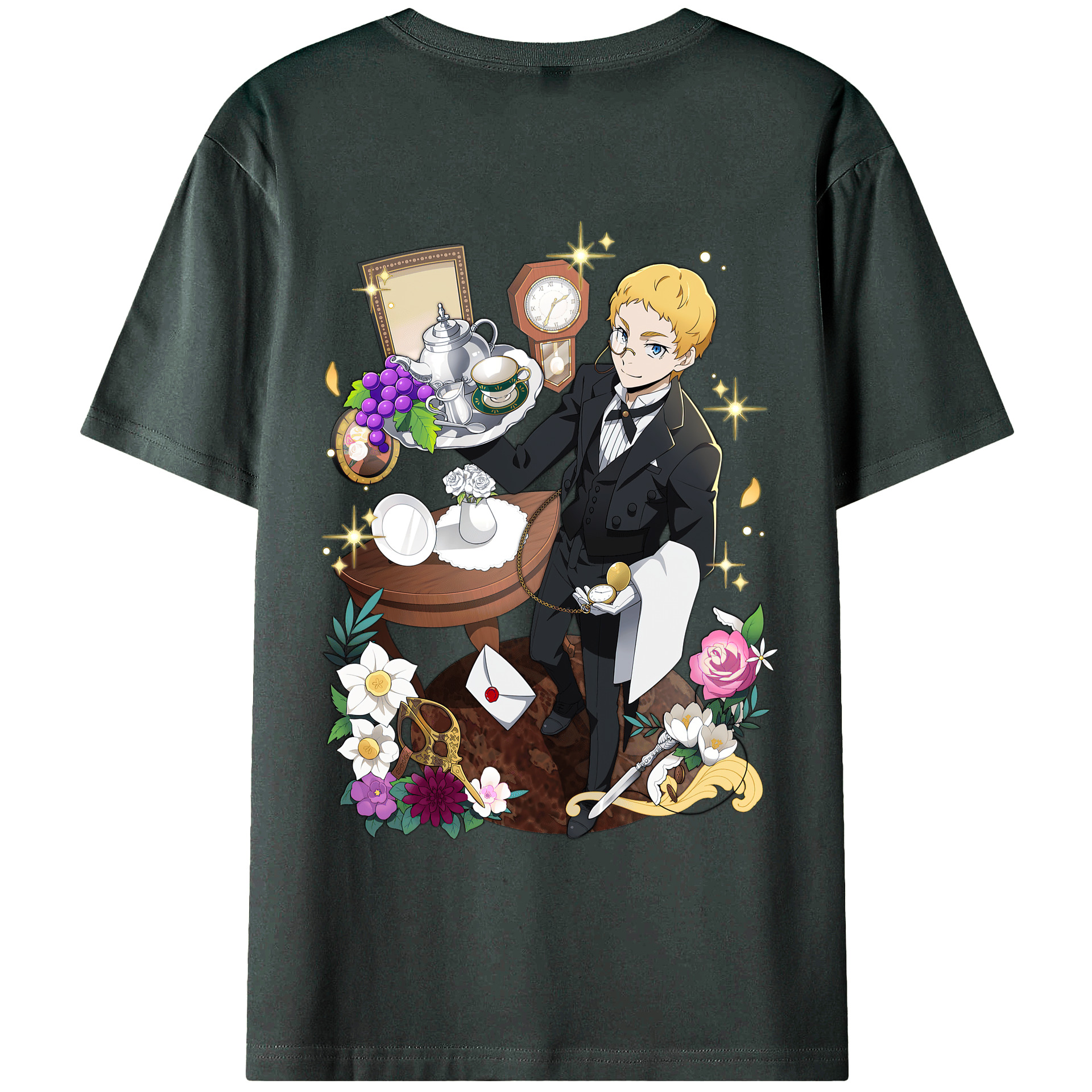 （画像用） 文豪ストレイドッグス Bungo Stray Dogs 綿100％ メンズ半袖Tシャツ（バックプリント） 通気性